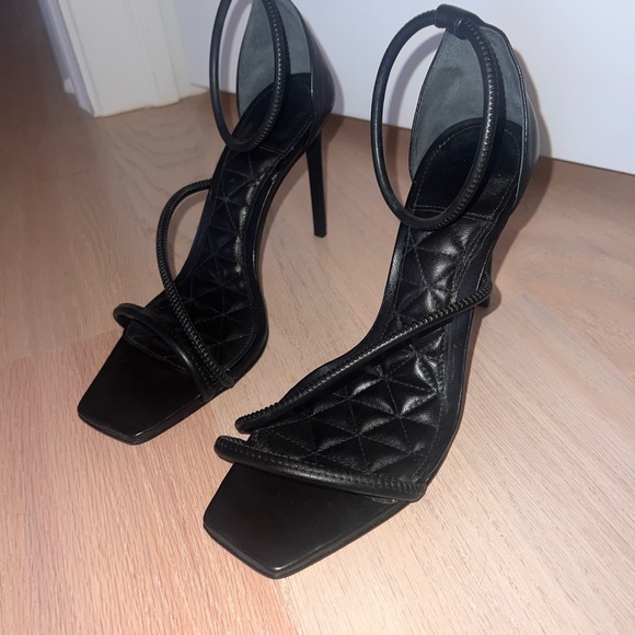 Schutz Gaiah Black Heel Sandal 9 - Picture 6 of 9